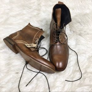 NWT Cognac Brown Genuine Leather Boots